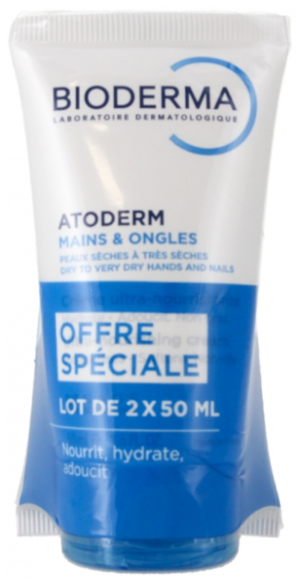 Ультрапитательный крем для рук и ногтей Bioderma Atoderm 2 x 50 мл