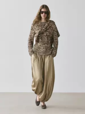 Hose in Satinoptik im Ballon-Fit BEIGE