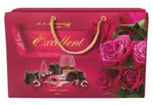 Подарочный набор Ассорти конфет "Excellent" из тём.шок. с виш. вареньем и коньяком, 284г (10шт/кор)