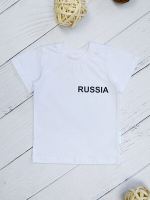 Футболка 3103, белая с черным принтом