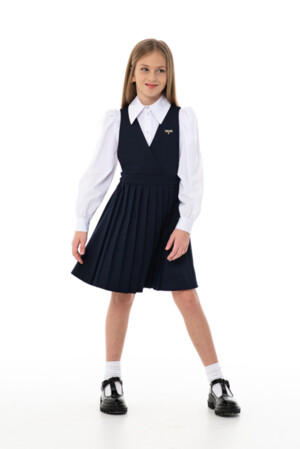 Синий школьный сарафан Mooriposh, модель 0238